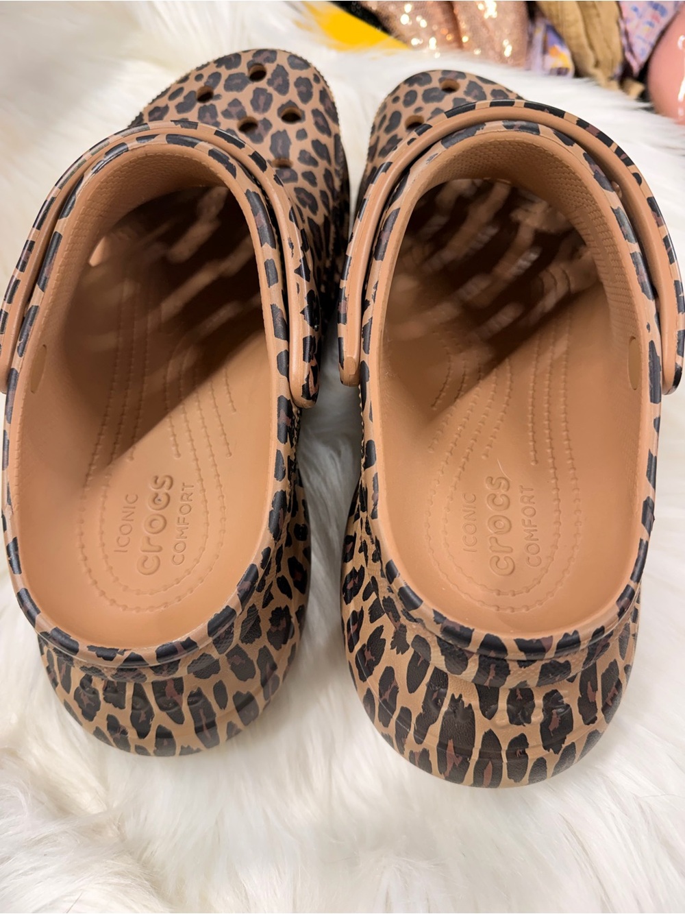 Crocs Classic Bae Clogs in sepia Leopard platform size 10 women’s shoes - Picture 9 of 10